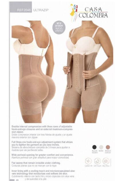 Faja stage 3 con cinturilla de zíper, media pierna 2048 en el catálogo de Casa Colombia USA
