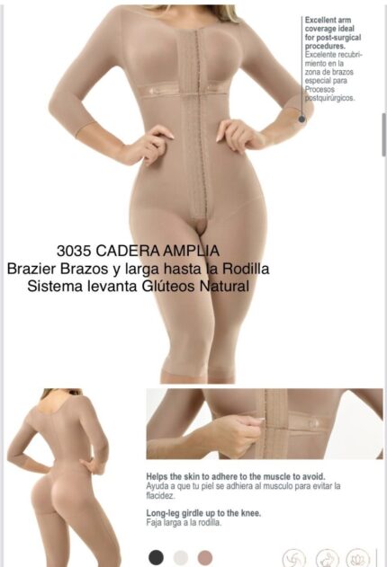 Faja stage 2 con brasier y mangas, glúteo amplio 3035 en el catálogo de Casa Colombia USA