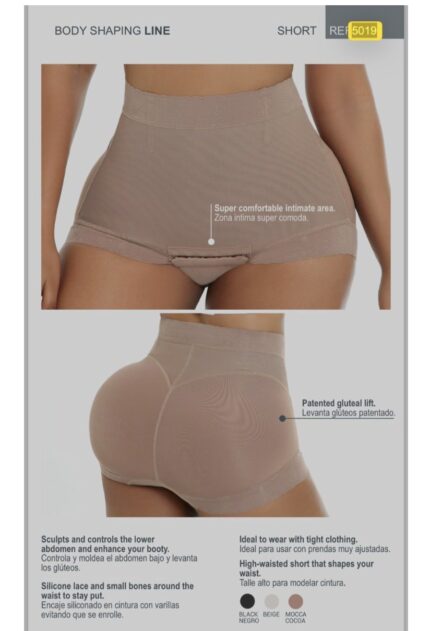 Short tipo panty con broches, levantacola 5019 en el catálogo de Casa Colombia USA